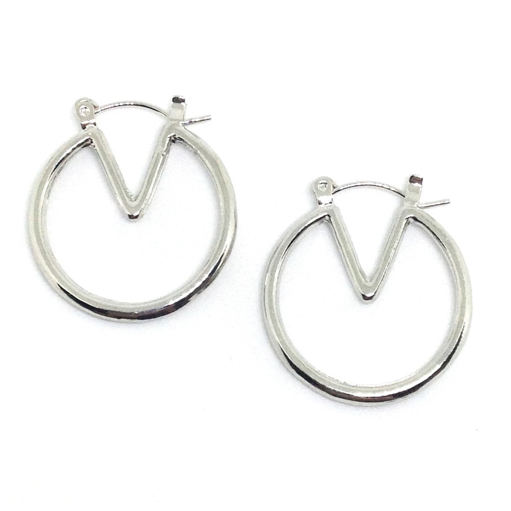 Earrings Hoop V Silver